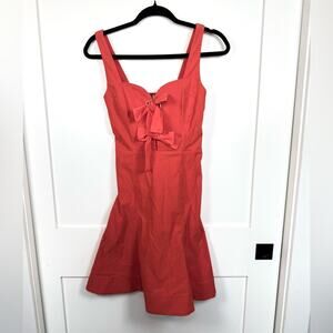 Anthropologie Sweetheart Bow Mini Dress in Red Size XXS